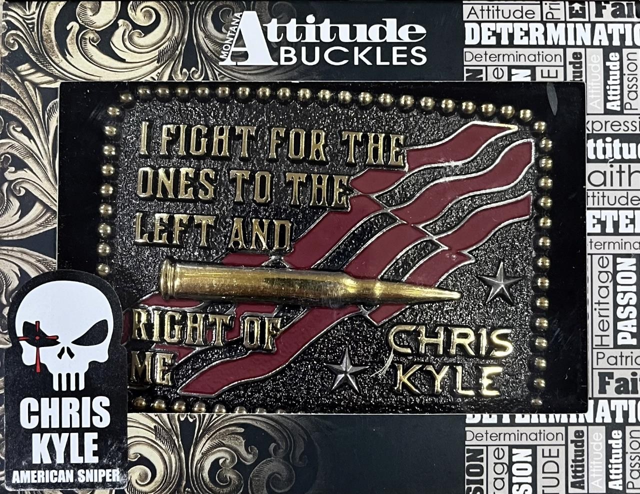 Montana Silversmiths Attitude Officially Licensed Chris Kyle Western Belt Buckle