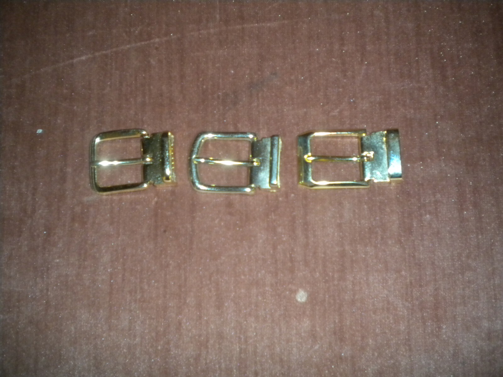 NEW LOT OF 3 GOLD BUCKLE FOR REVERSIBLE BELTS FOR 1 1/4IN WIDE PIN BUCKLE