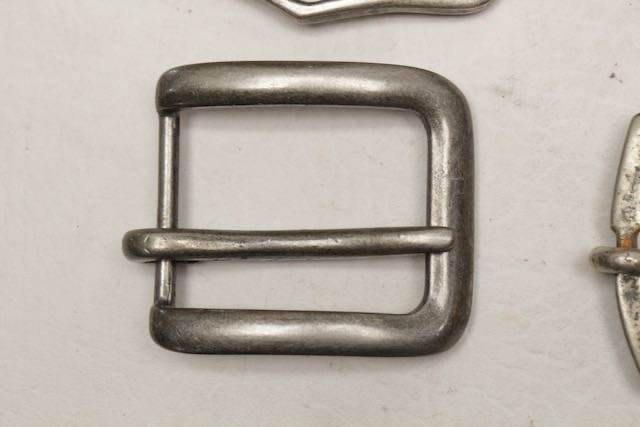 Lot of 9 Assorted Belt Buckles 1.5” Silvertone Brass Nickel Leather Crafter