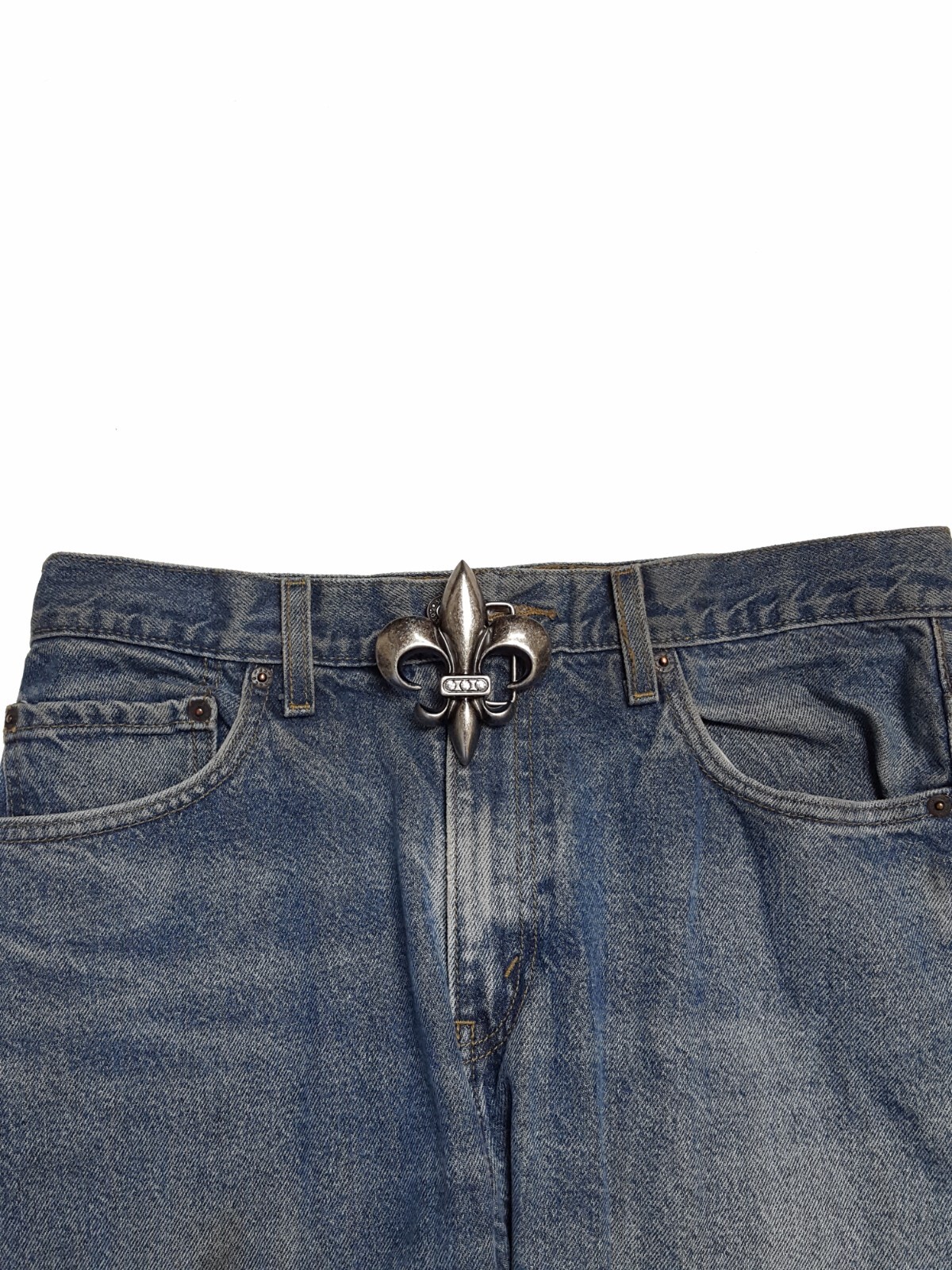 Dark Silver Fleur De Lis Belt Buckle