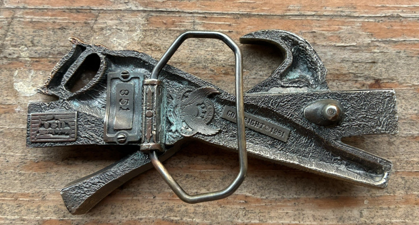 Carpenter SAW, HAMMER, LEVEL Belt Buckle–Free Ship