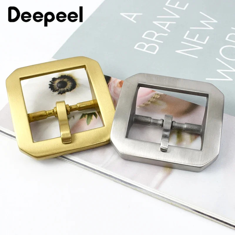 40mm Pure Brass Belt Buckles Men Pin Buckle Stainless Steel Belts