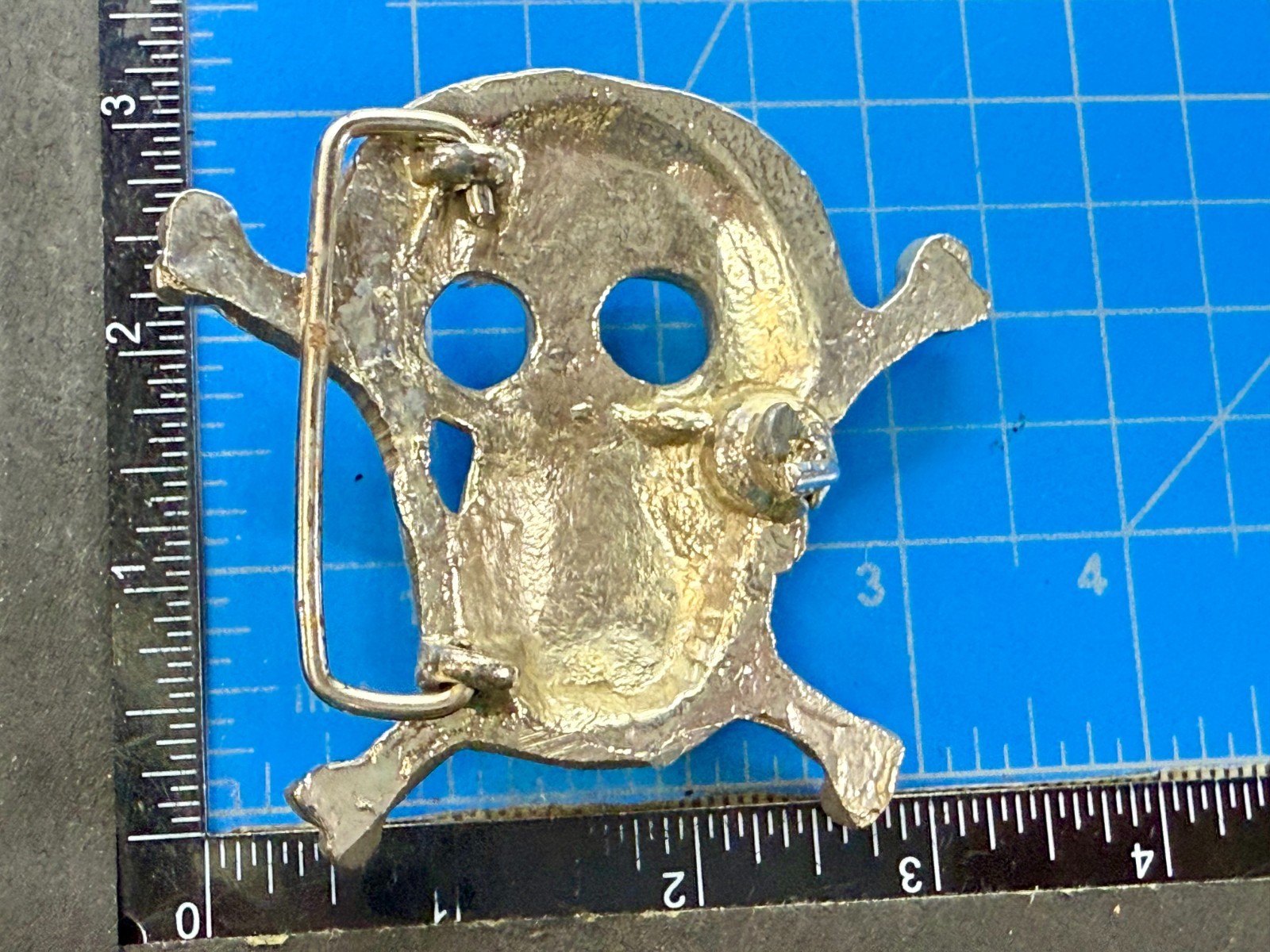 Skull Head Crossbones Halloween Biker Gothic Punk Vibe Belt Buckle