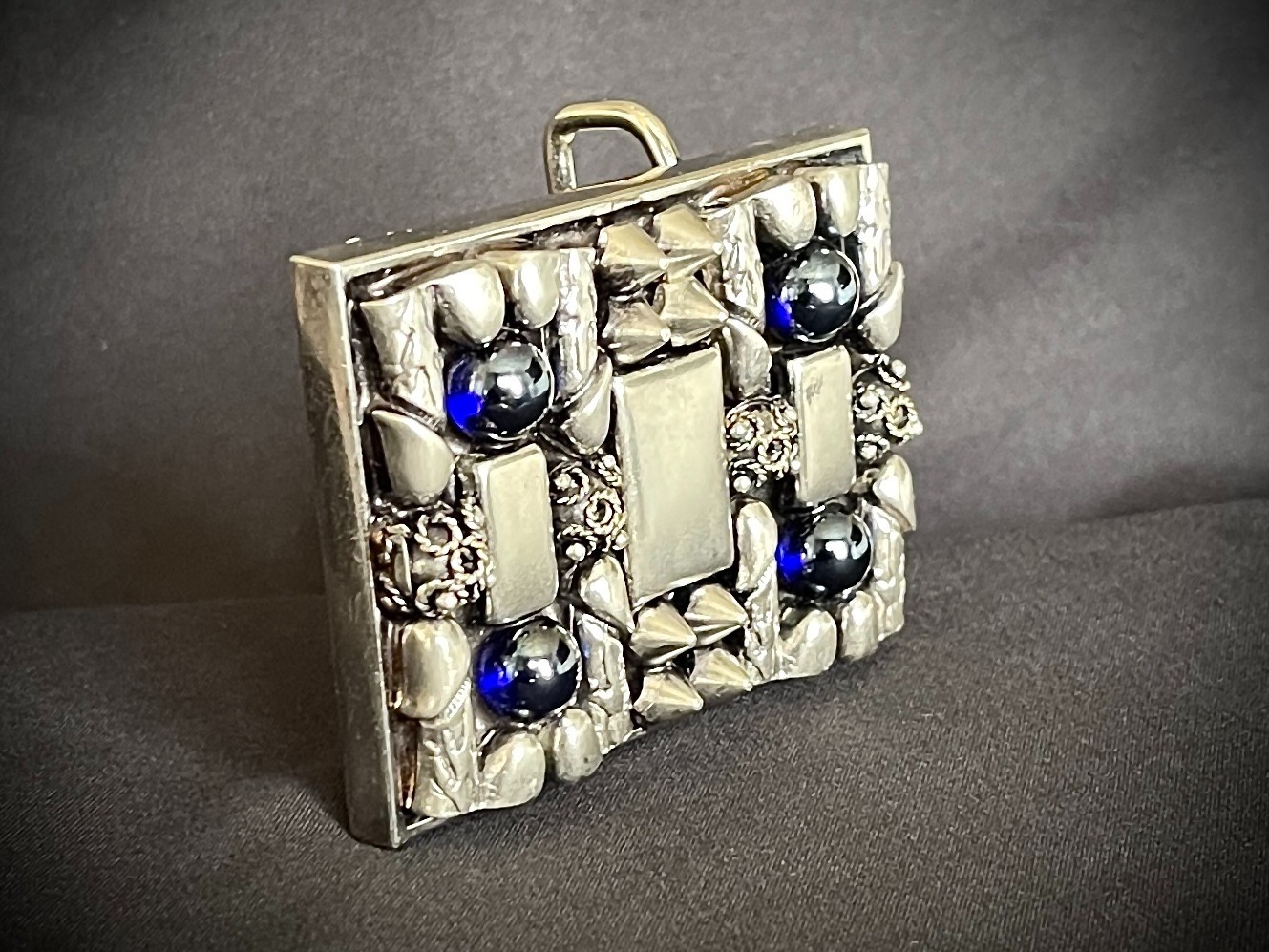 Blue Cabochon Industrial Handmade Belt Buckle Archive 2007-2009 Darren McNeese