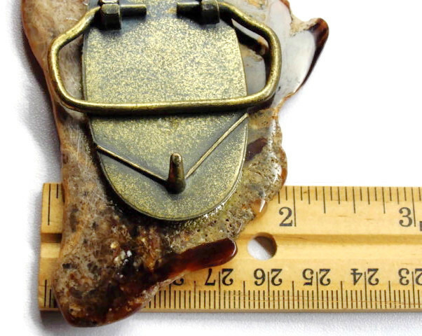 Belt Buckle Large Brown Natural Stone Polished Marble One of a Kind Handmade