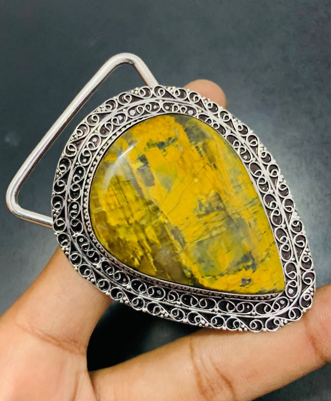 Neelite Gemstone 925 Sterling Silver Handmade Belt Buckles Vintage Gift For Him