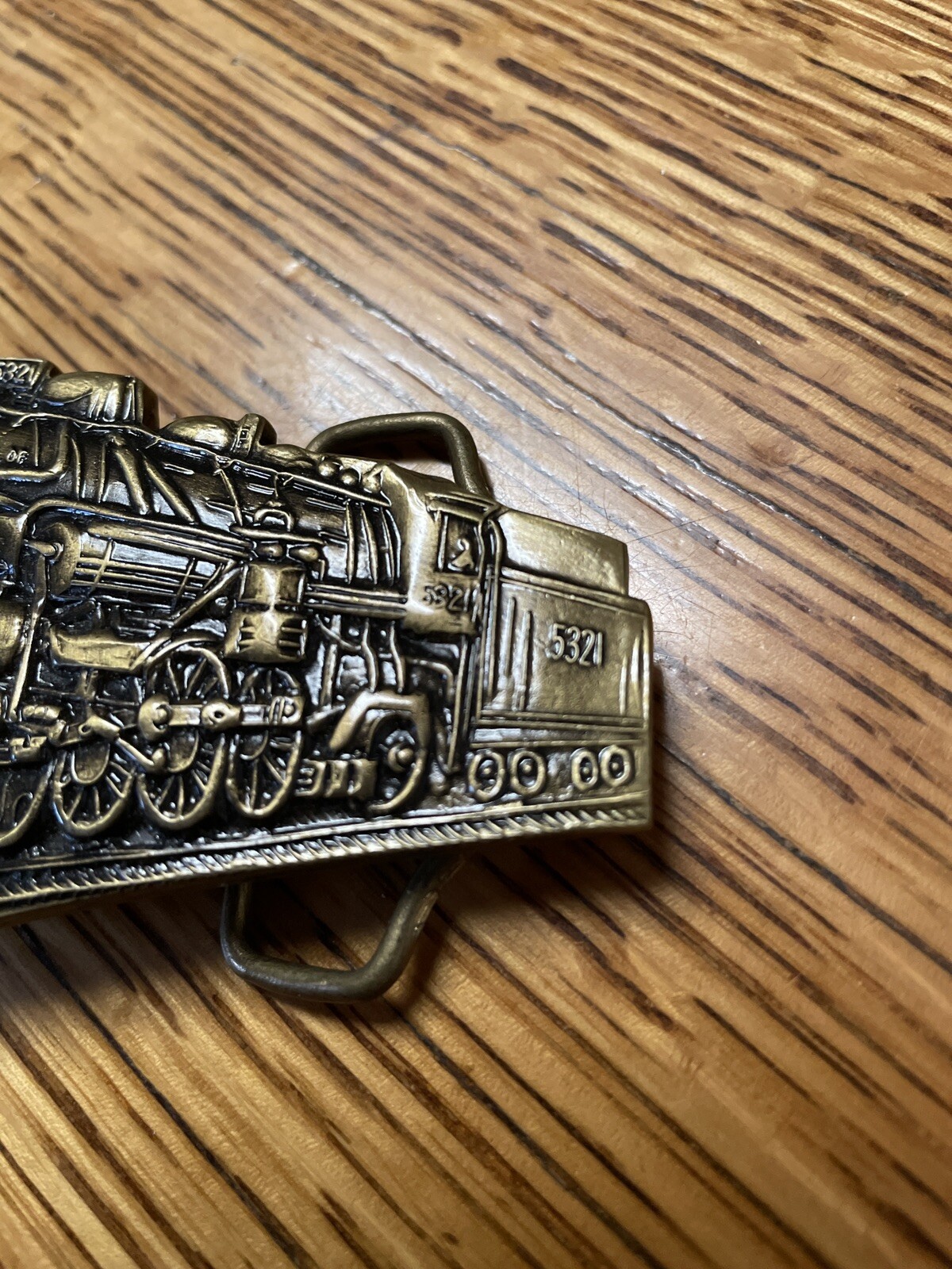 Vintage Solid Brass Train Engine Locomotive Brass Belt Buckle 5321