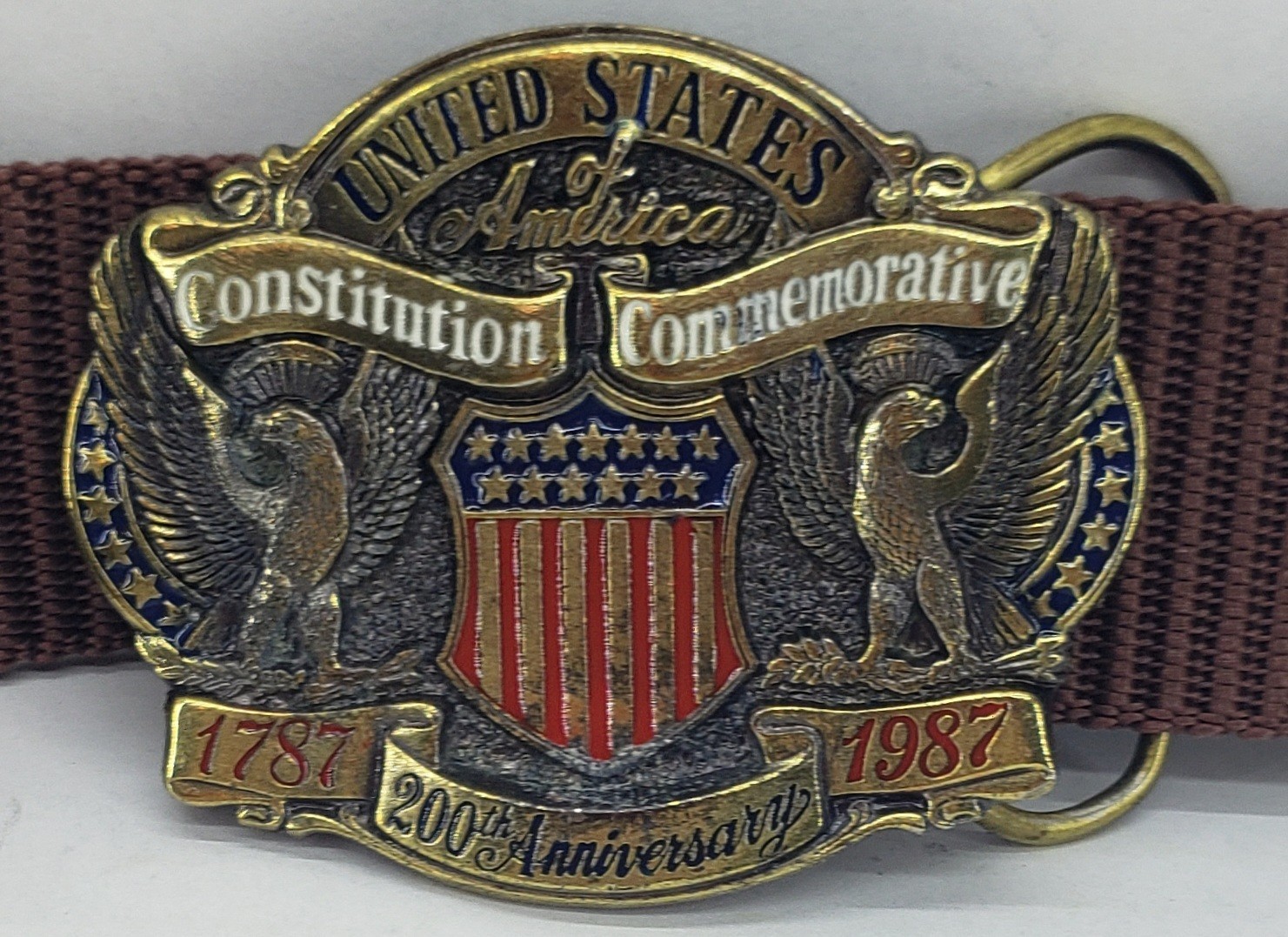 1987 200 Year Constitution Commemorative Belt Buckle [kw379]