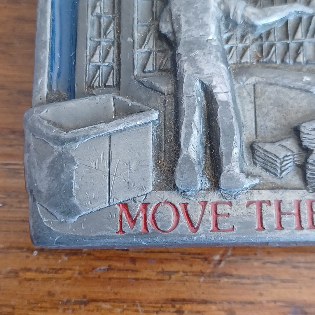 VTG Postal Workers Move the Mail US Postal Service Mailman Belt Buckle enamel