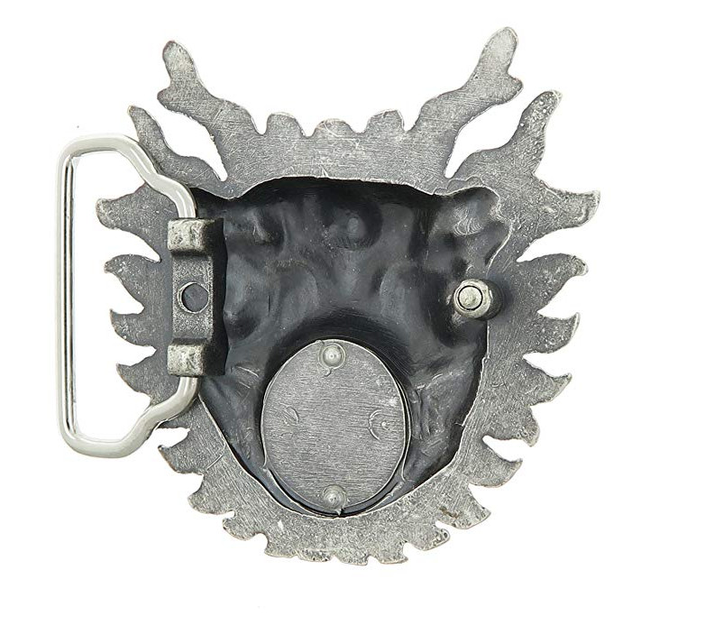 Silver Plated Asian Chinese Dragon Head Metal Belt Buckle