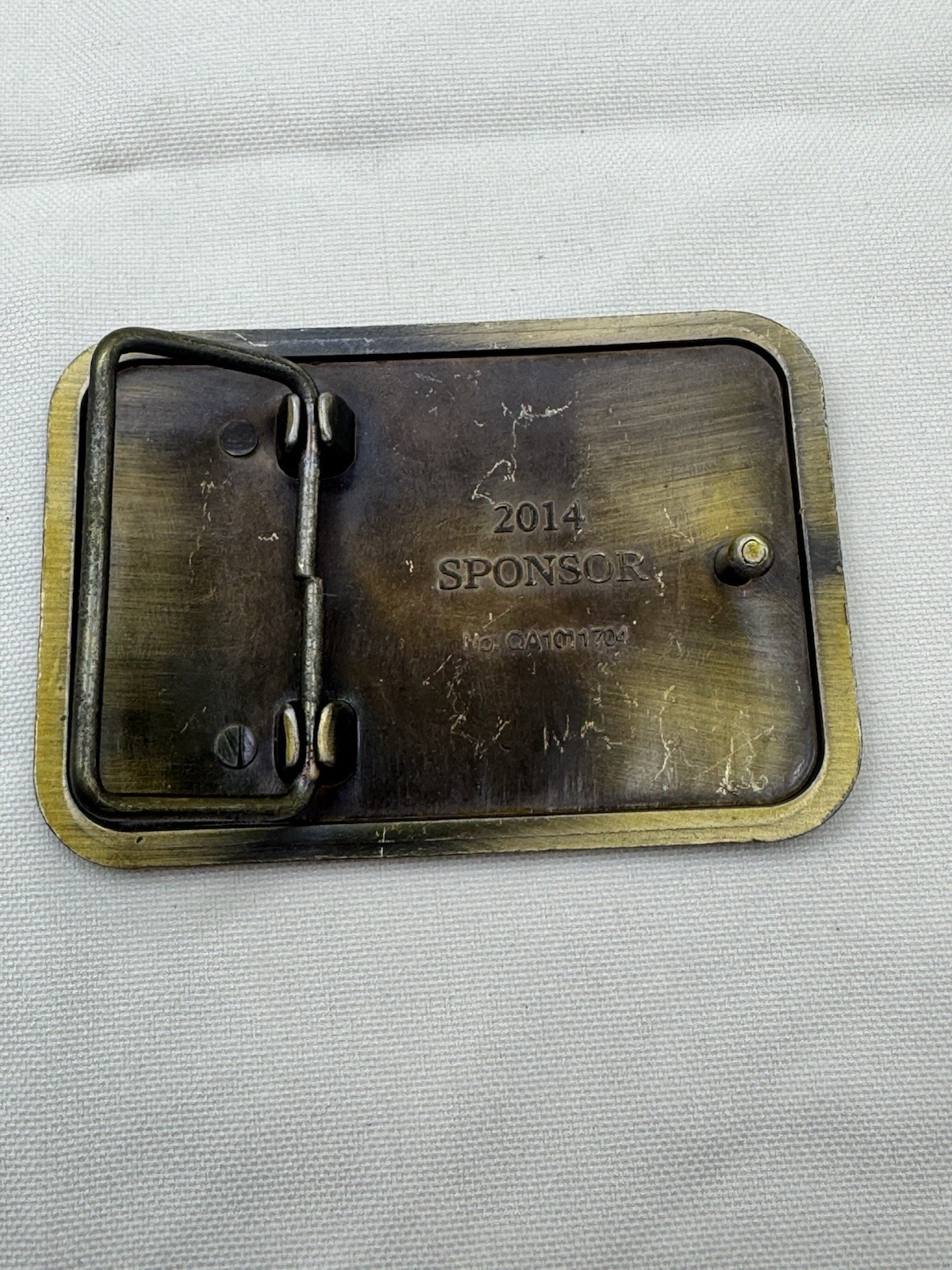 Freedom is Not Free Brass Belt Buckle Western Eagle Stars 2014 Sponsor USA