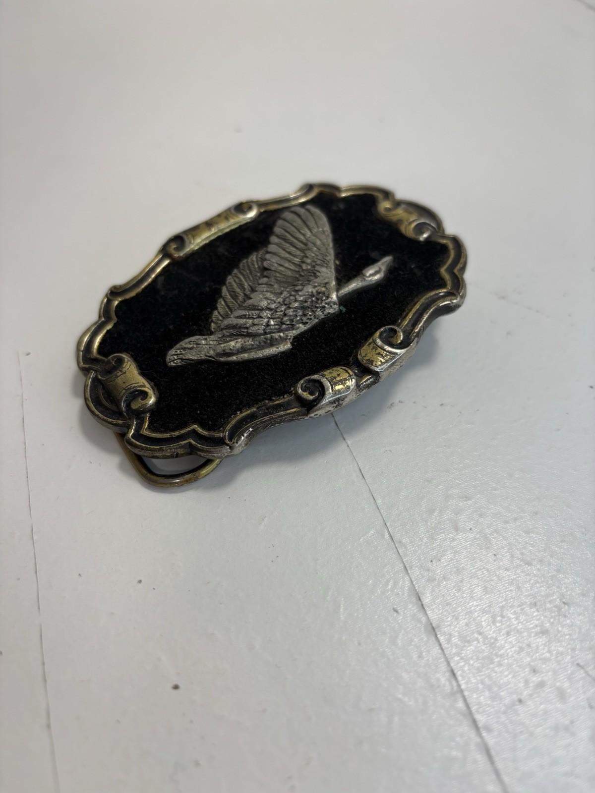 Vintage Canadian Goose  » Great American  » Brass/Fabric Belt Buckle # 5004