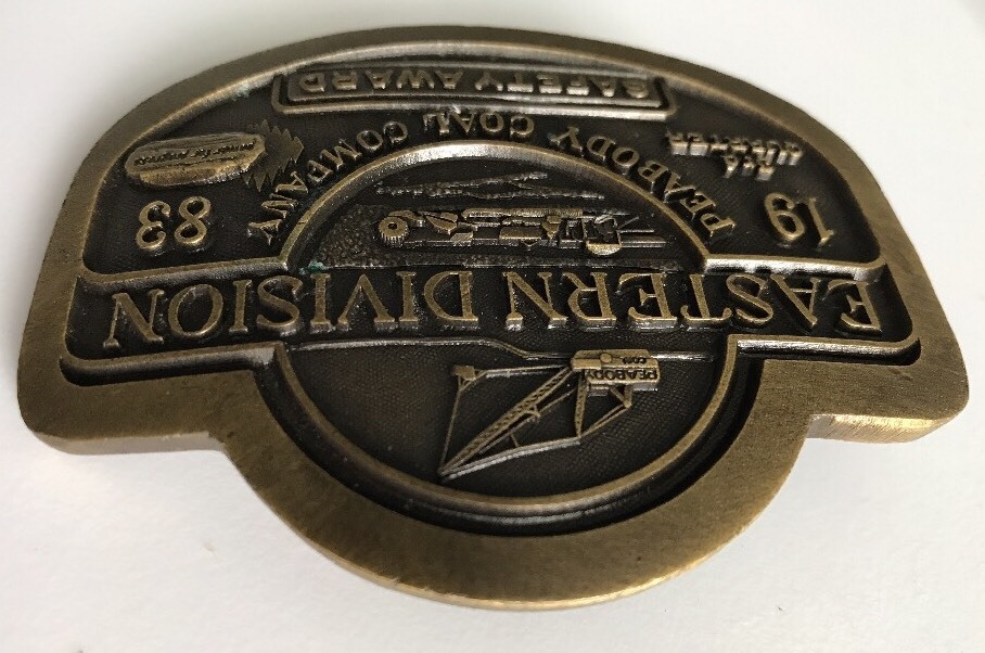 Peabody Coal Company Eastern Division 1983 Safety Award Belt Buckle Vtg 80’s