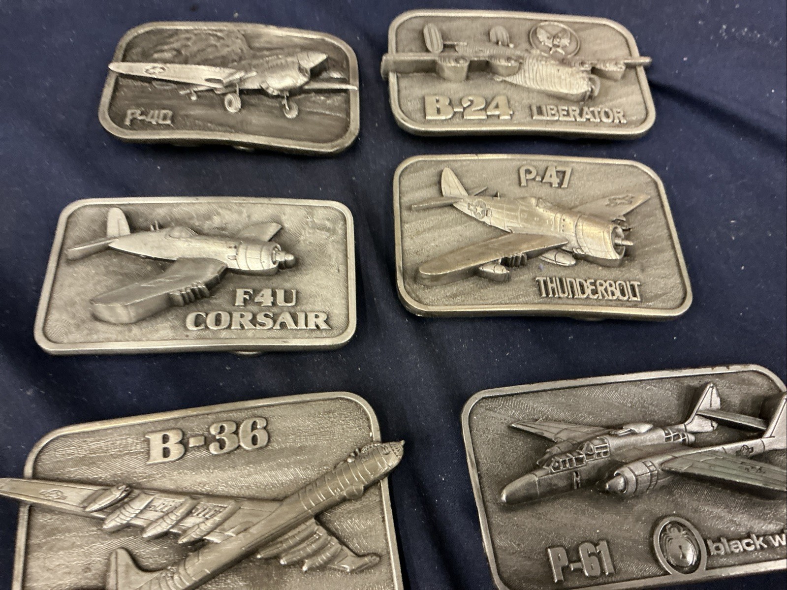Vintage Buckle Connection Belt Buckles Military Aircraft Lot Of 6 WW2 Planes