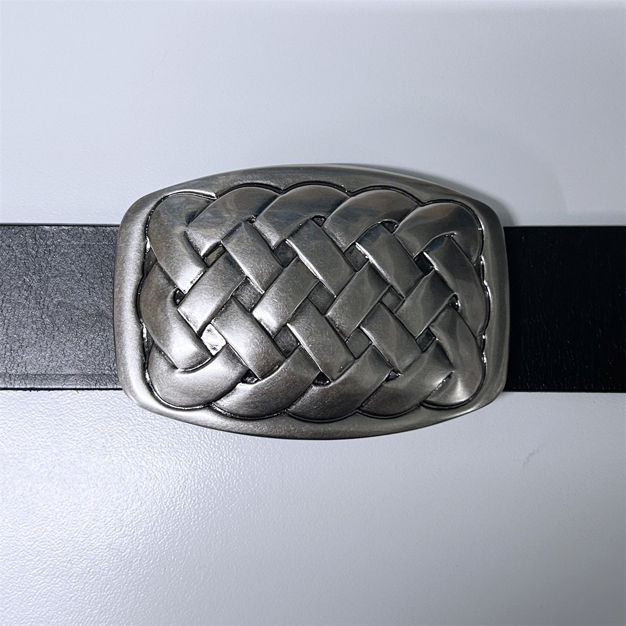 Vintage Silver Plated Cross Knot Solid Brass Belt Buckle BS020SL