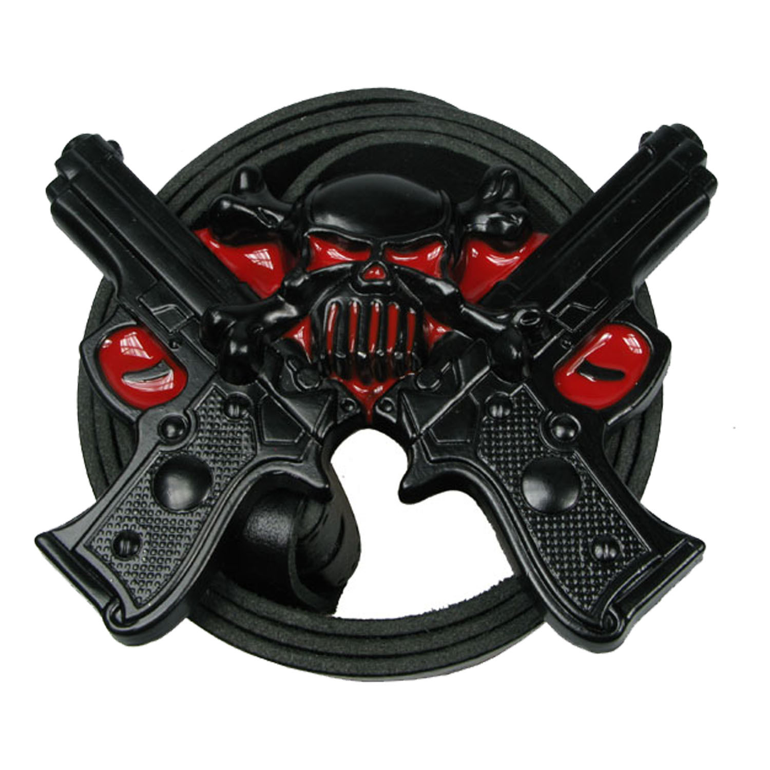 Double Black Guns Belt Buckles Metal 38mm