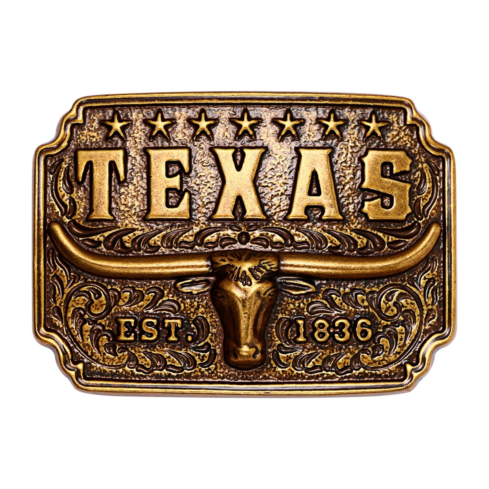 1836 TEXAS Bull Skull Alloy Belt Buckle Western Cowboy Unisex Vintage Rodeo Gift