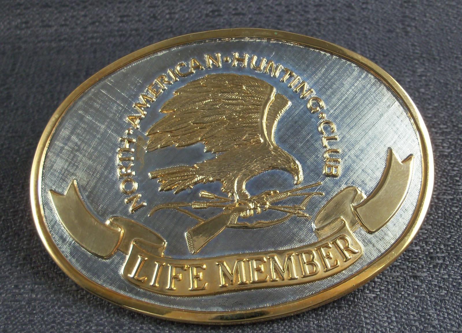 North American Hunting Club Belt Buckle – Wings Of Gold – 24K Gold/Rhodium BOX