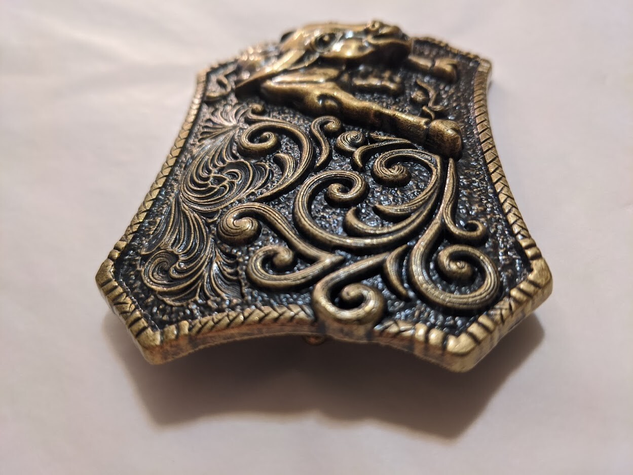 ✖ WESTERN STEER BULL Bronze Cowboy Rodeo Style ✖ Belt Buckle ✖ Roping Solid USA