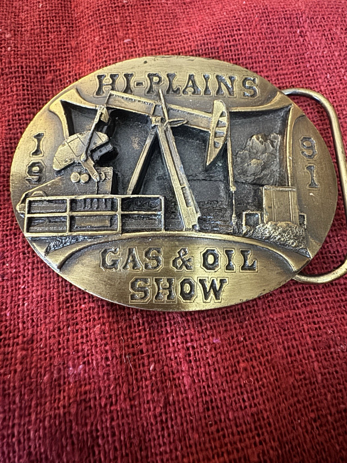 1991 Hi-Plains Gas & Oil Show Belt Buckle Ltd Ed #29/500 Guymon Oklahoma