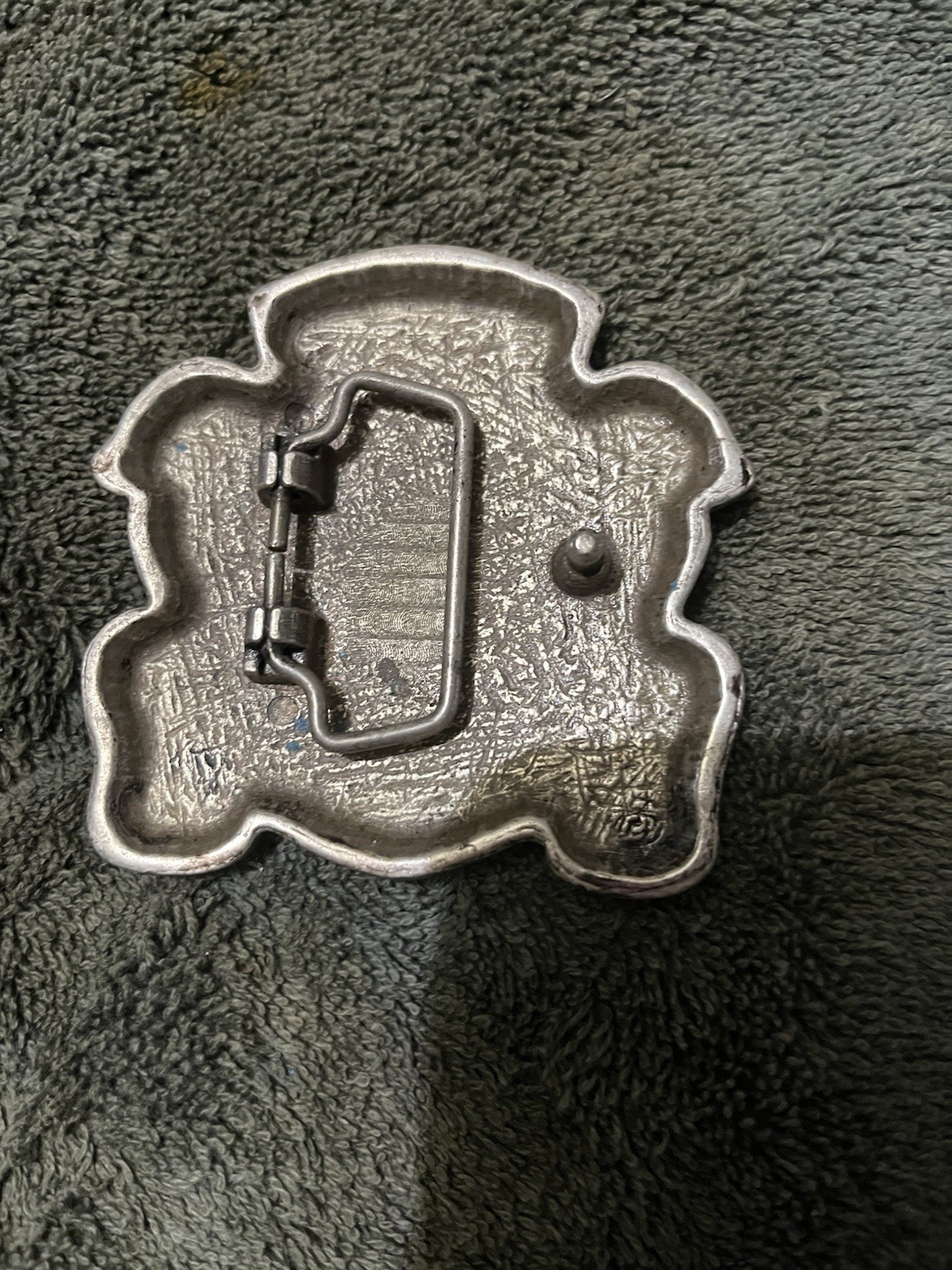 Silver Metal Heraldic Coat of Arms Crest Belt Buckle Antique Finish 1.5in