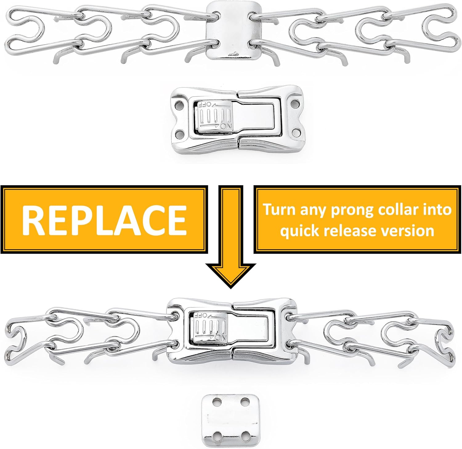 Quick-Release Buckle for Prong Collar, Stainless Steel Metal Buckle for 2.25Mm 3