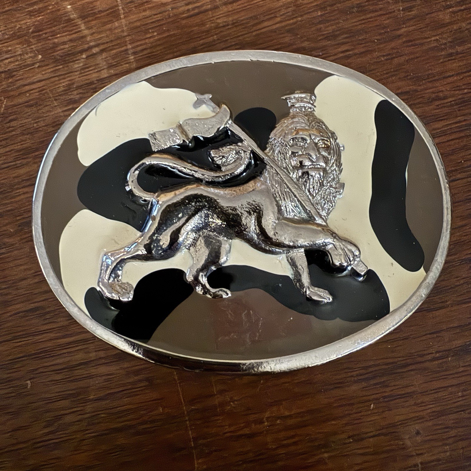 Lion of Judah Rastafarian Belt Buckle Staff Ethiopian Culture Jamaica Rasta