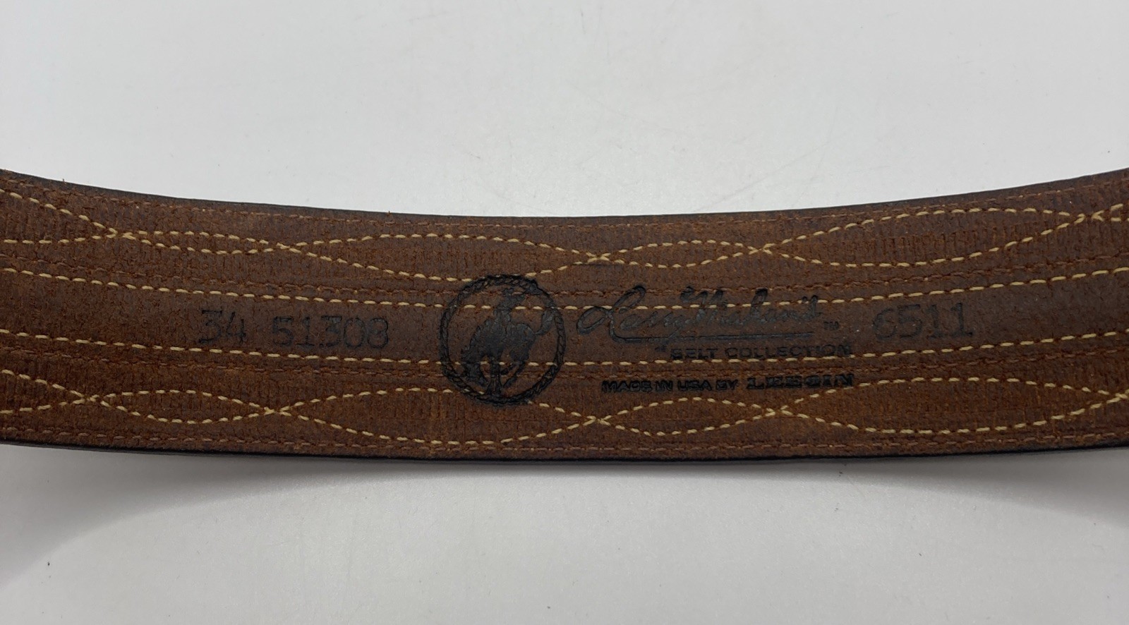 Vintage Larry Mahan Tooled Embroidered Leather Belt 6511 size 34