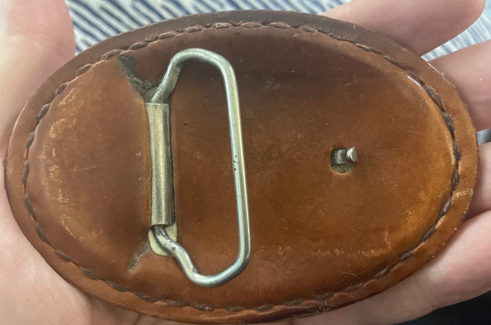 LEATHER BELT BUCKLE WITH NAME MIKE