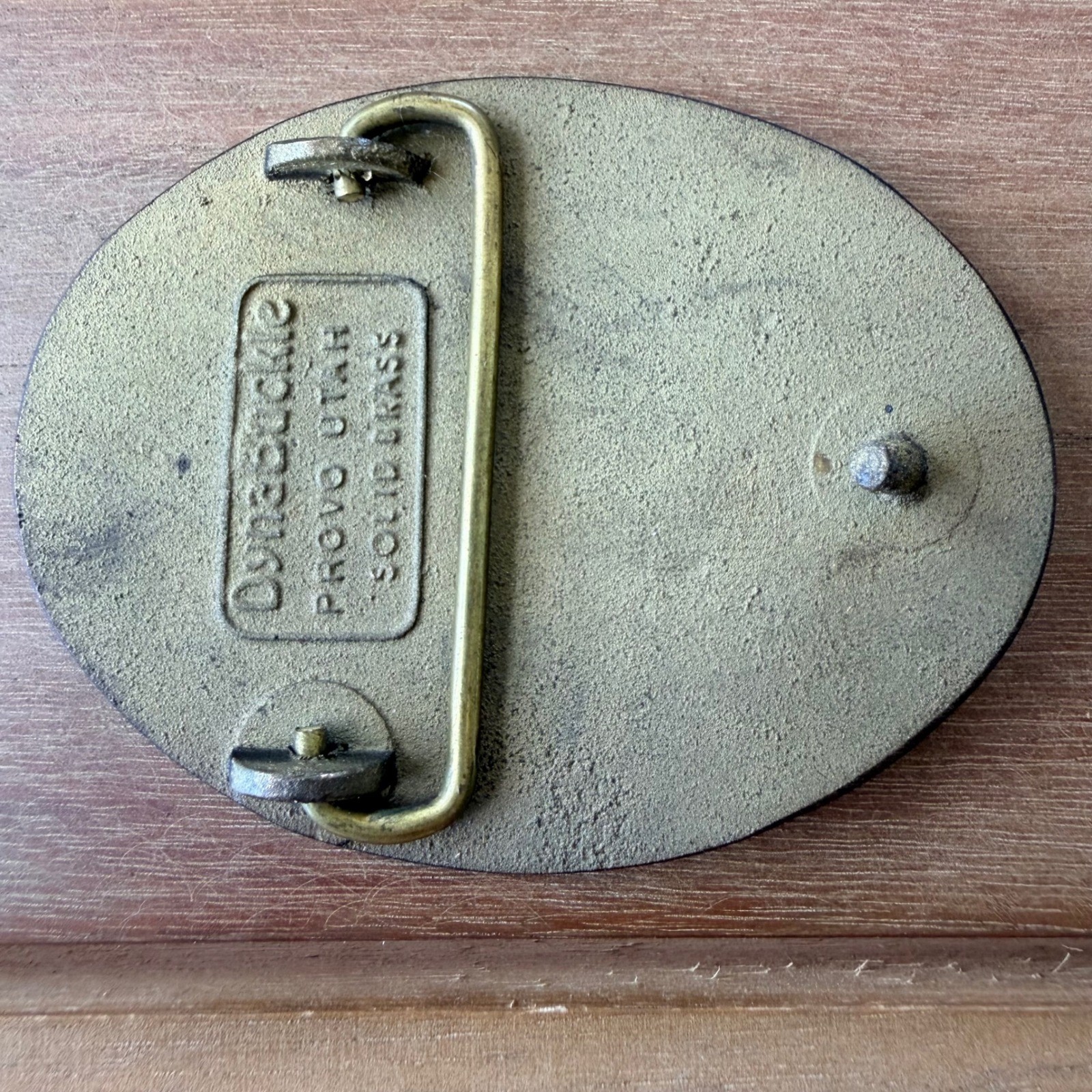 Vintage DynaBuckle MSA First Team Gas Mask Solid Brass Belt Buckle Provo Utah