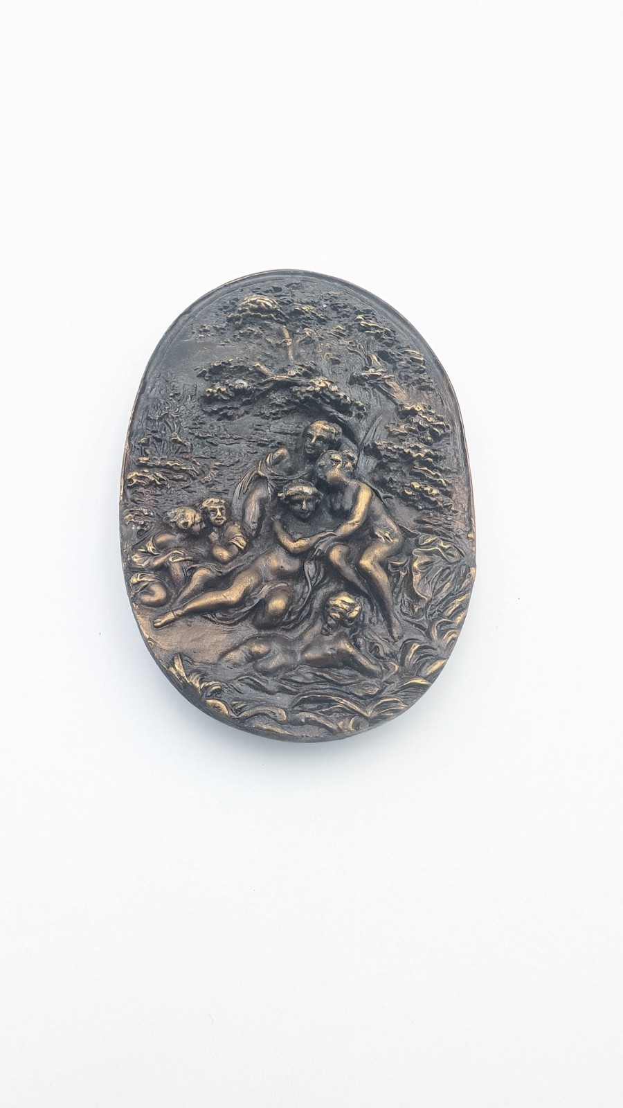Bergamot Brass Works Large Vintage Brass Belt Buckle Forest Maidens Naked Ladies