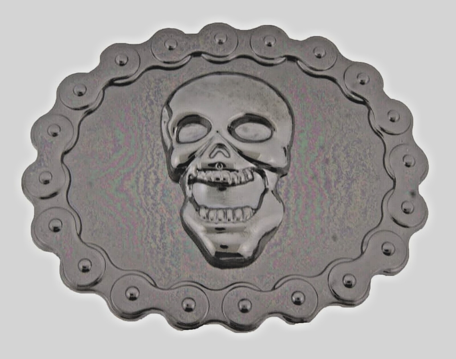 Skull Belt Buckles Tribal Gunmetal Gray Vintage Costume Skeleton Halloween Party