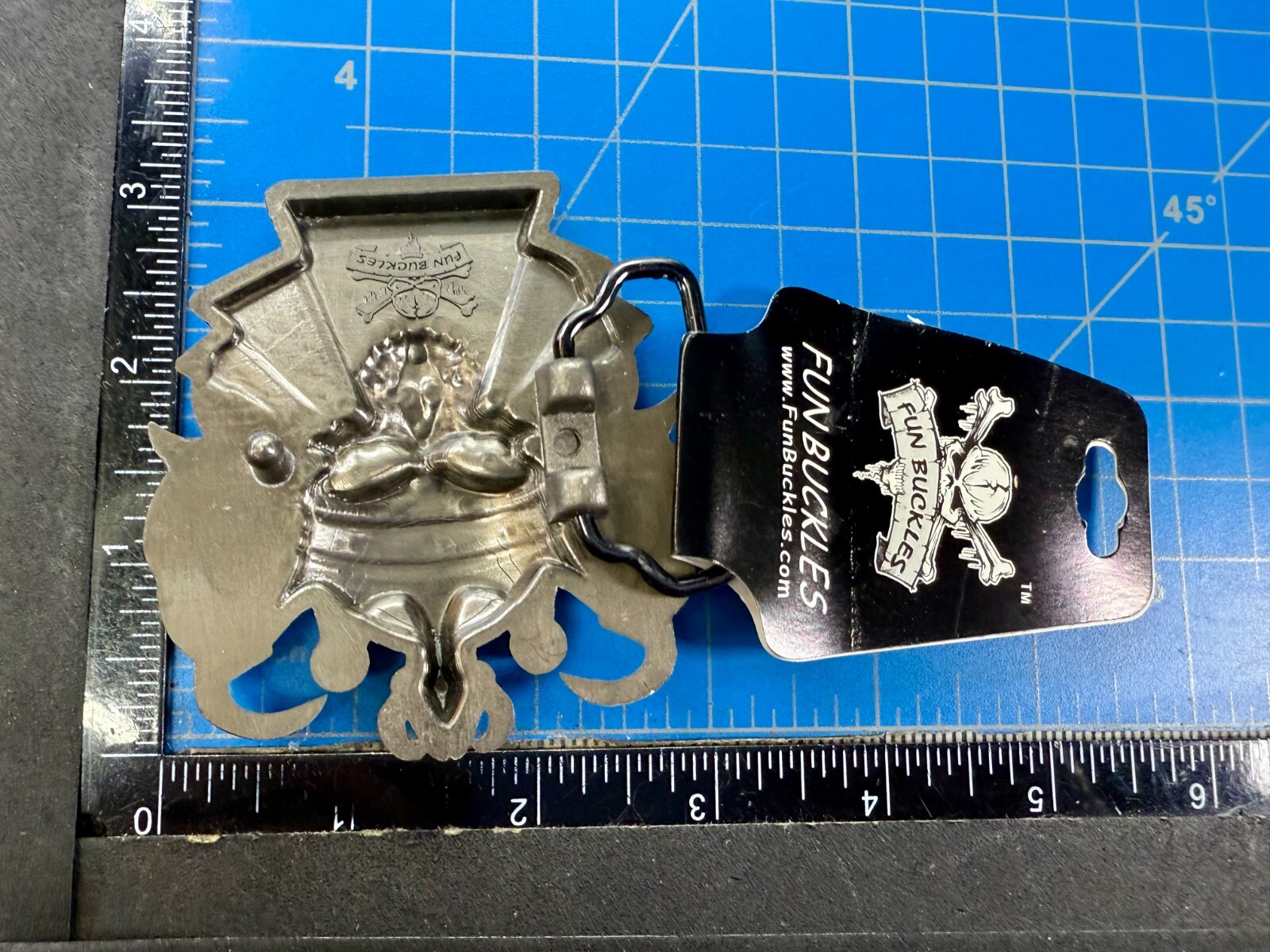 Skull with Crown Royal Flush Gaming Casino Gothic Biker Punk Vibe Belt Buckle