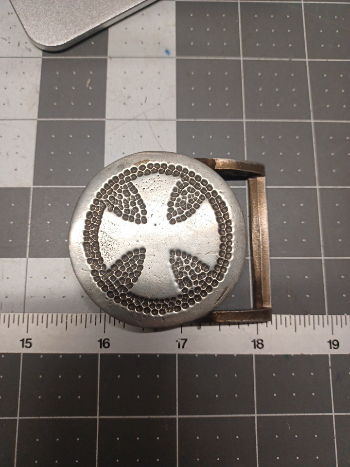 Celtic Shield Cross Belt Buckle Fine Pewter Vintage? Independent Handmade Old