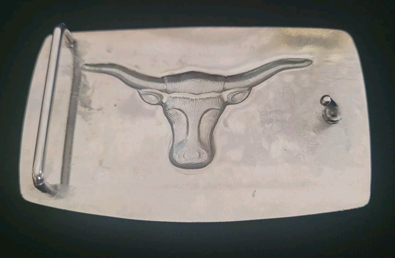 Longhorn Western Silver Tone BELT BUCKLE Rectangular 3.5&Prime;×2-1/8&Prime; (For 1.5&Prime; Belt)