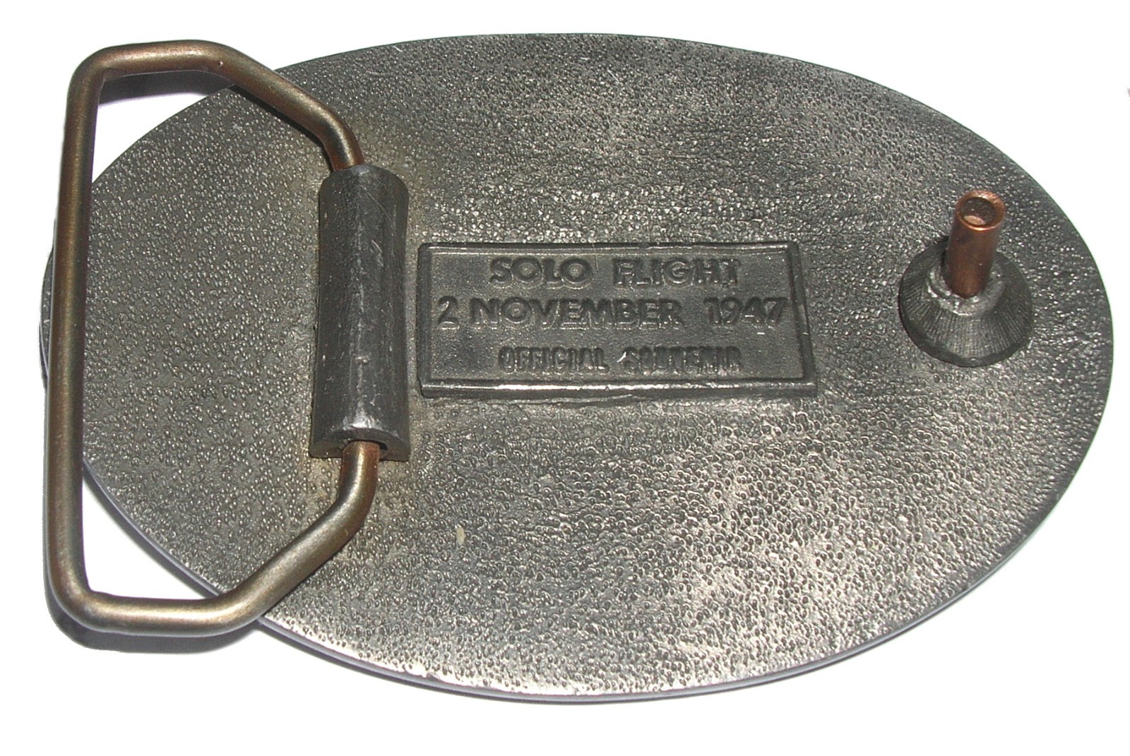 Hughes Flying Boat Pewter Belt Buckle 3 3/8 inch Long