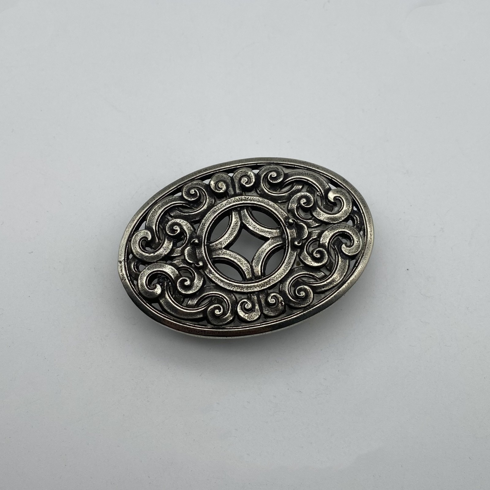 Bohemian Oval Nickel Silver Belt Buckle – Handcrafted Boho Western