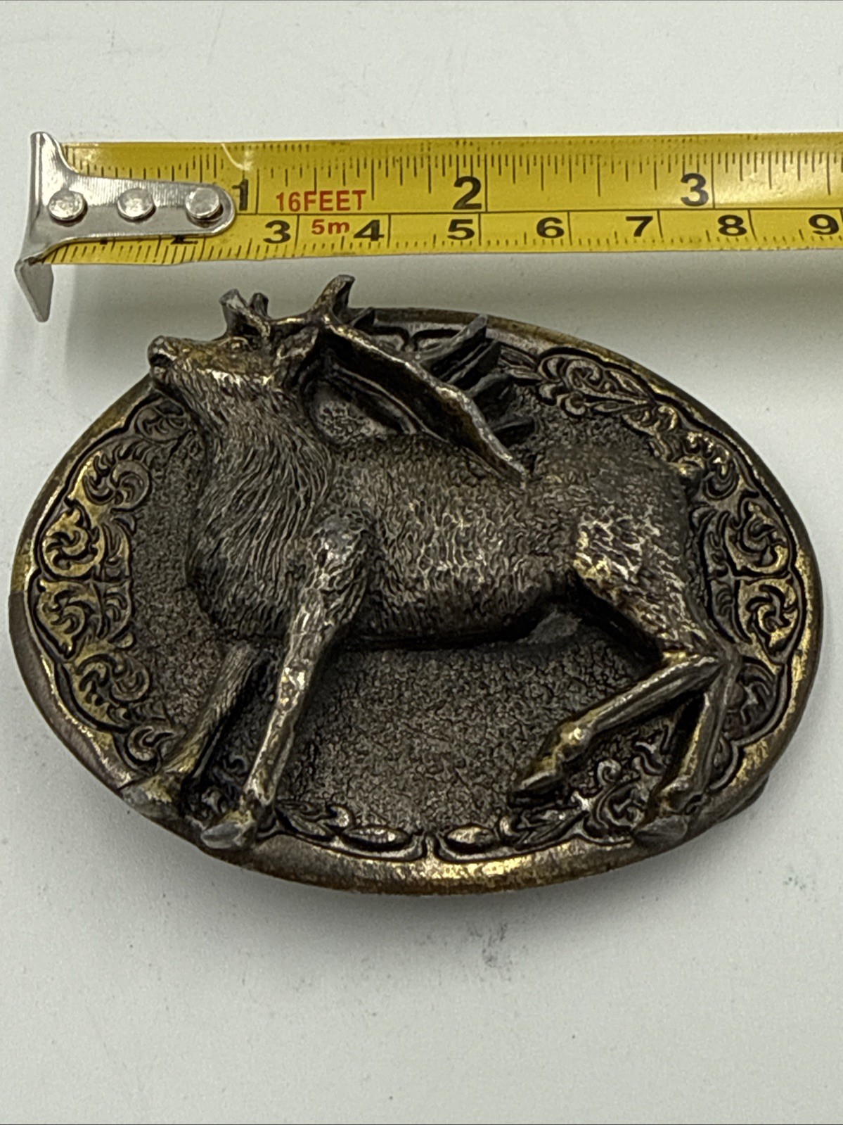 Stag Deer Belt Buckle Copyright 1981.Serial number 510. USA