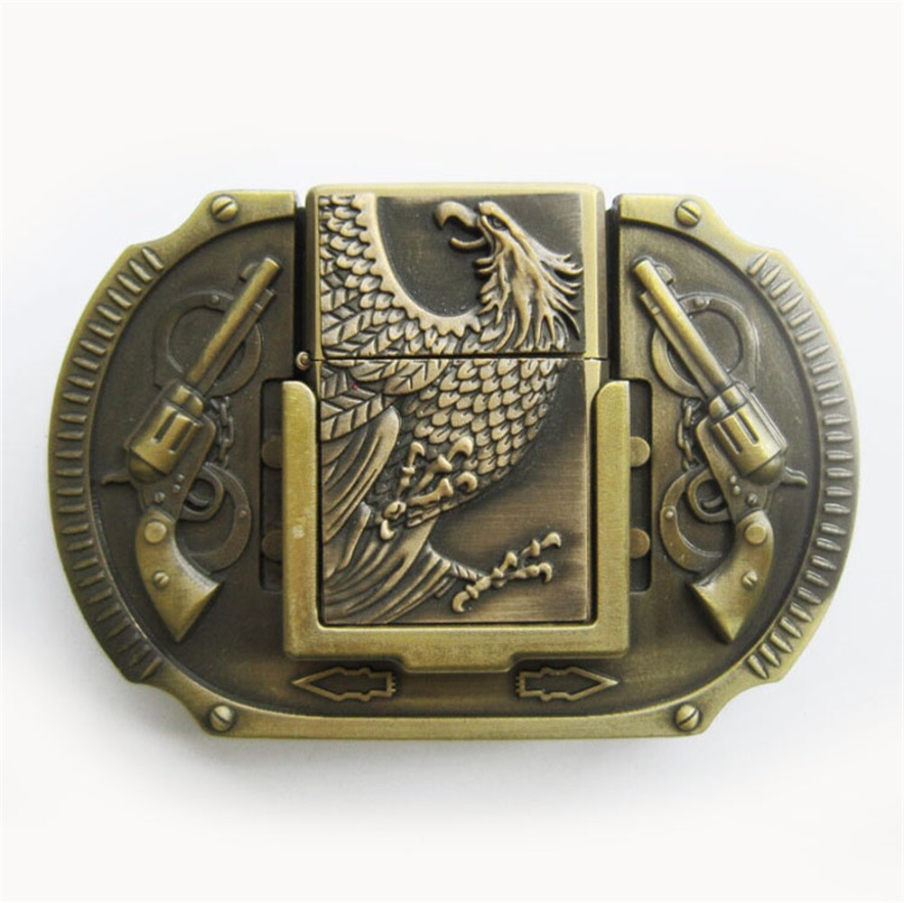 Vintage Bronze Western Eagle Wildlife Lighter Belt Buckle also Stock in the US