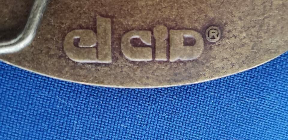 El Cid Boeing Buckle Totem Leather and Brass Belt 3.25×2.5&Prime; Vintage