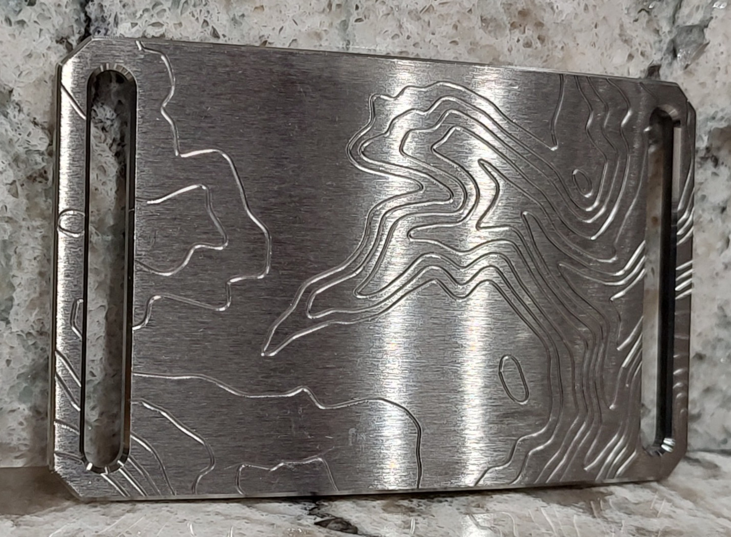 GRIP6 BELT BUCKLE – TITANIUM CONTOUR in NATURAL – WOMEN / MEN – 1.5 INCH WIDE