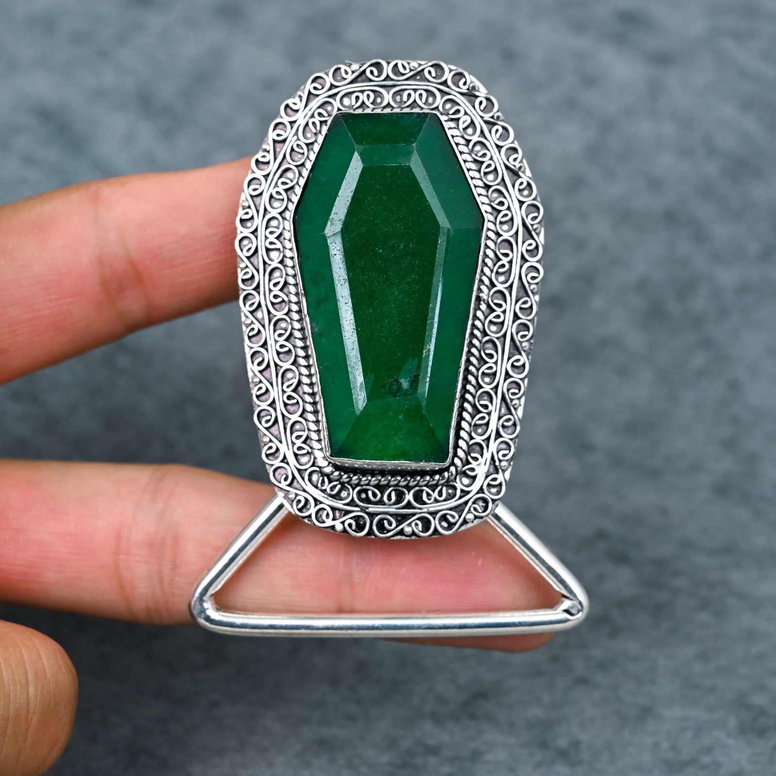 Quartz Faceted Coffin Cut Belt Buckle Handmade Silver Plated Belt Buckle For Him