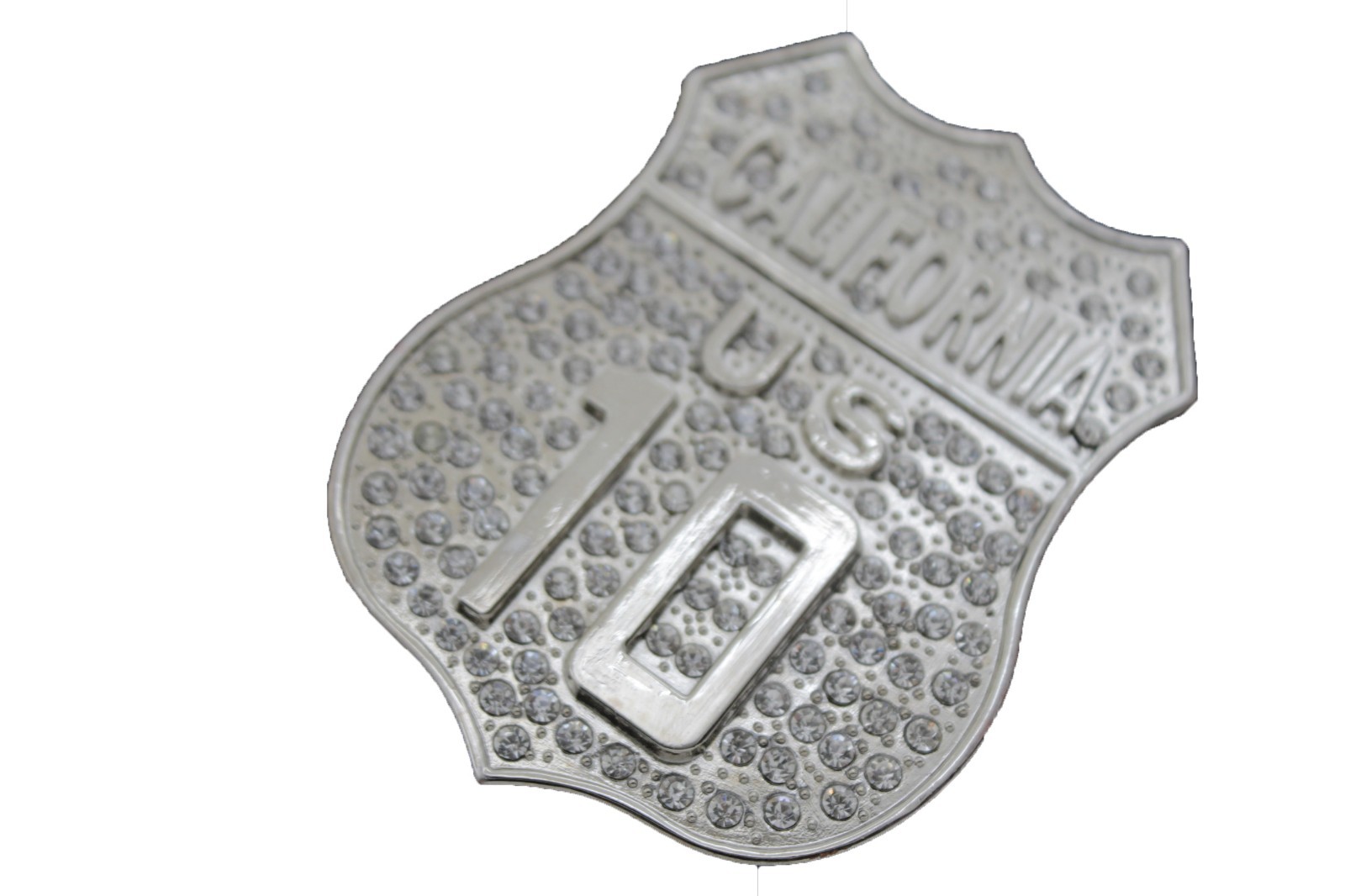 Men Silver Metal Motorcycle Fashion Belt Buckle California State US 10 Freeway