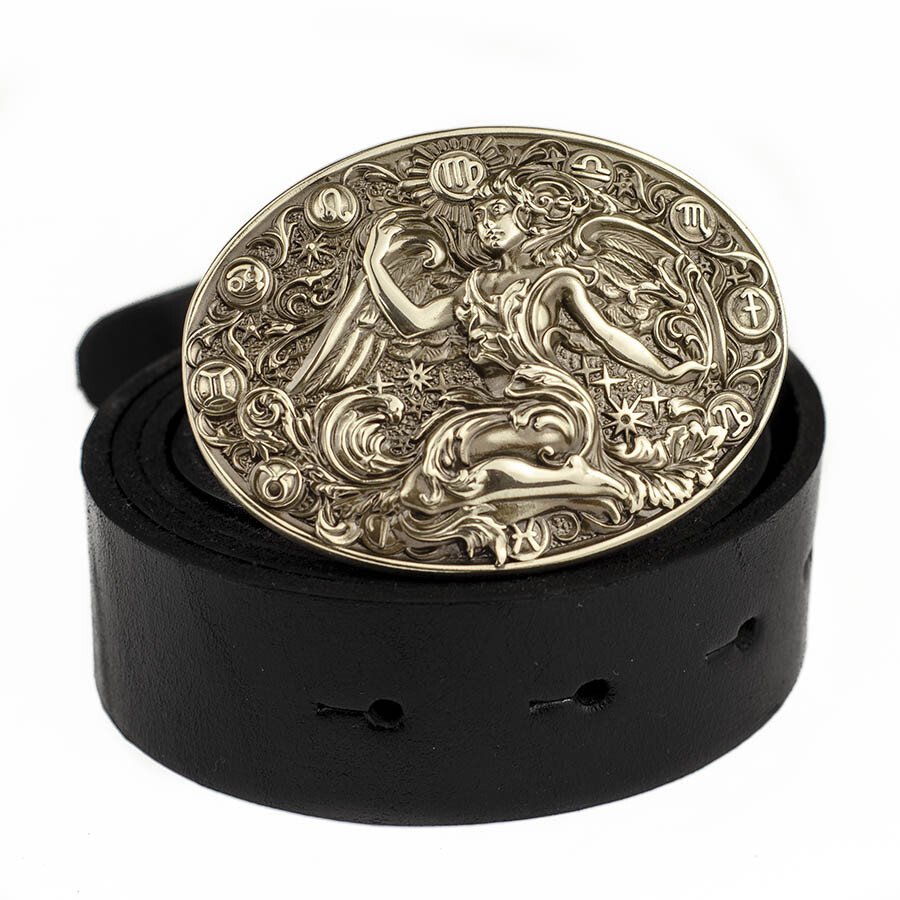 Virgo german silver buckle, Virgin Horoscope Astrological Zodiac Sign buckle