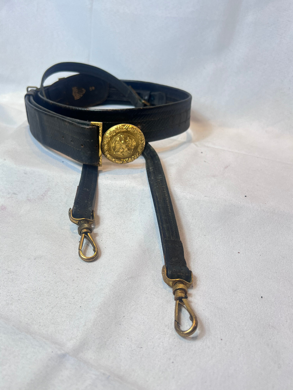 Vtg US Navy Officers Sword Belt And Buckle With Hangers Size 40 Meyer New York