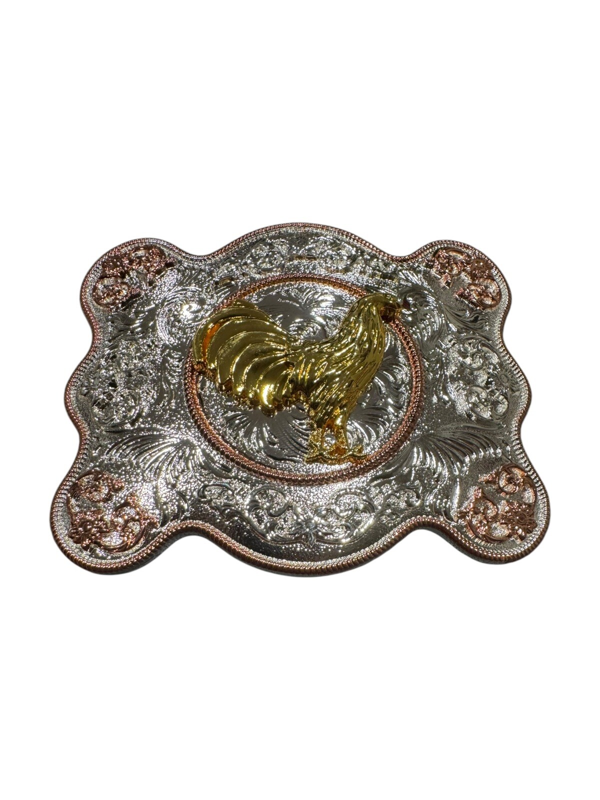 Rooster cowboy western style belt buckle Charro hebilla vaquera Con gallo