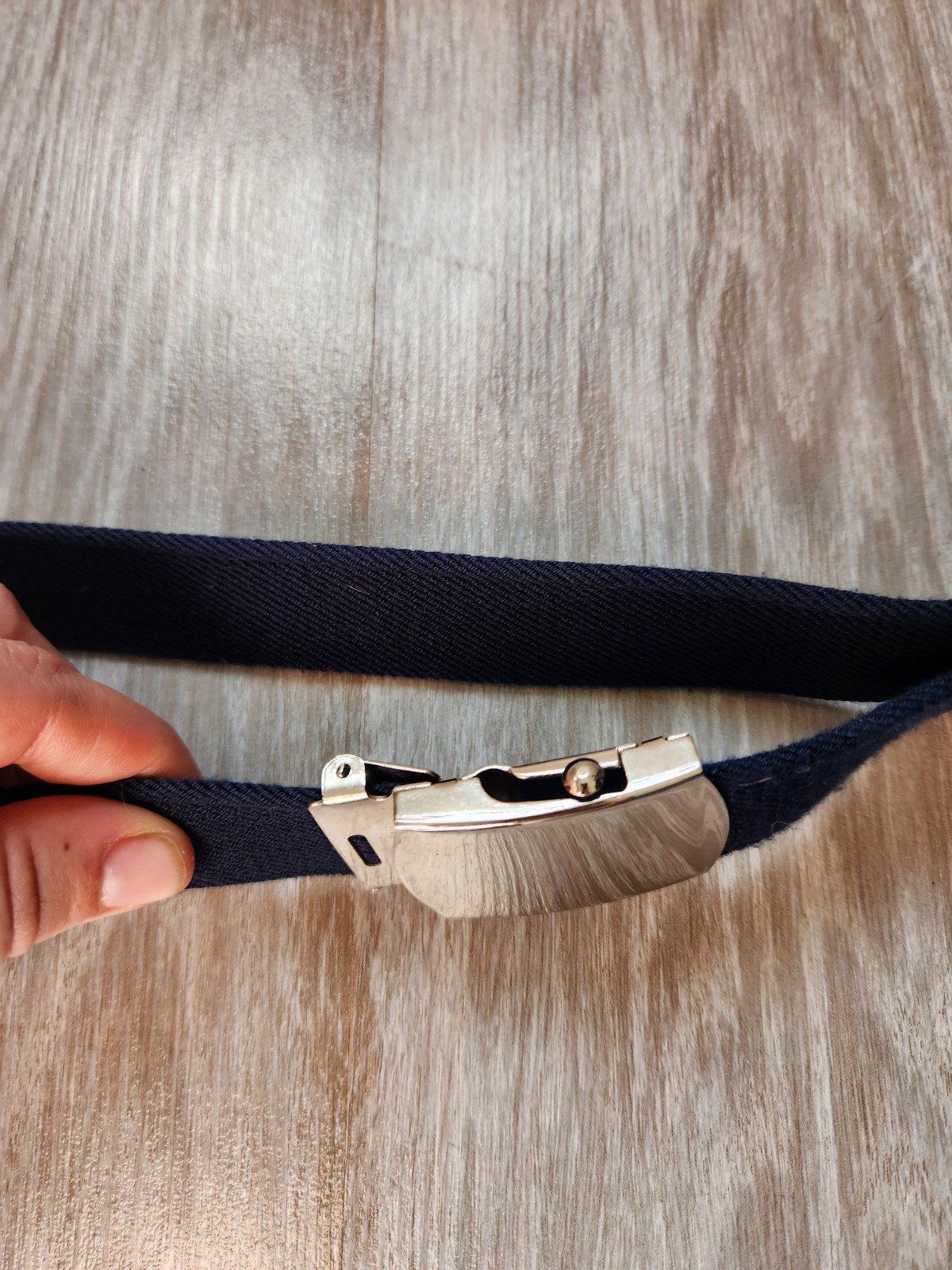 Vintage Hickok Navy Blue Military Web Belt Silver Tone Flip Buckle USA 40&Prime; EUC