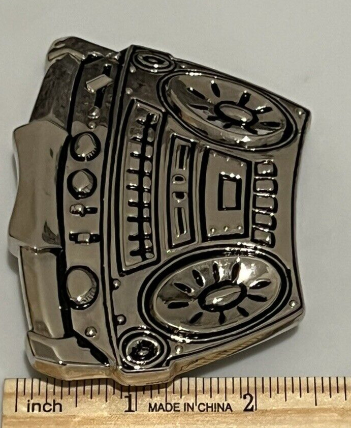 Boom Box Stereo Old School Style Rap Hip Hop Belt Buckle Rock unisex Retro