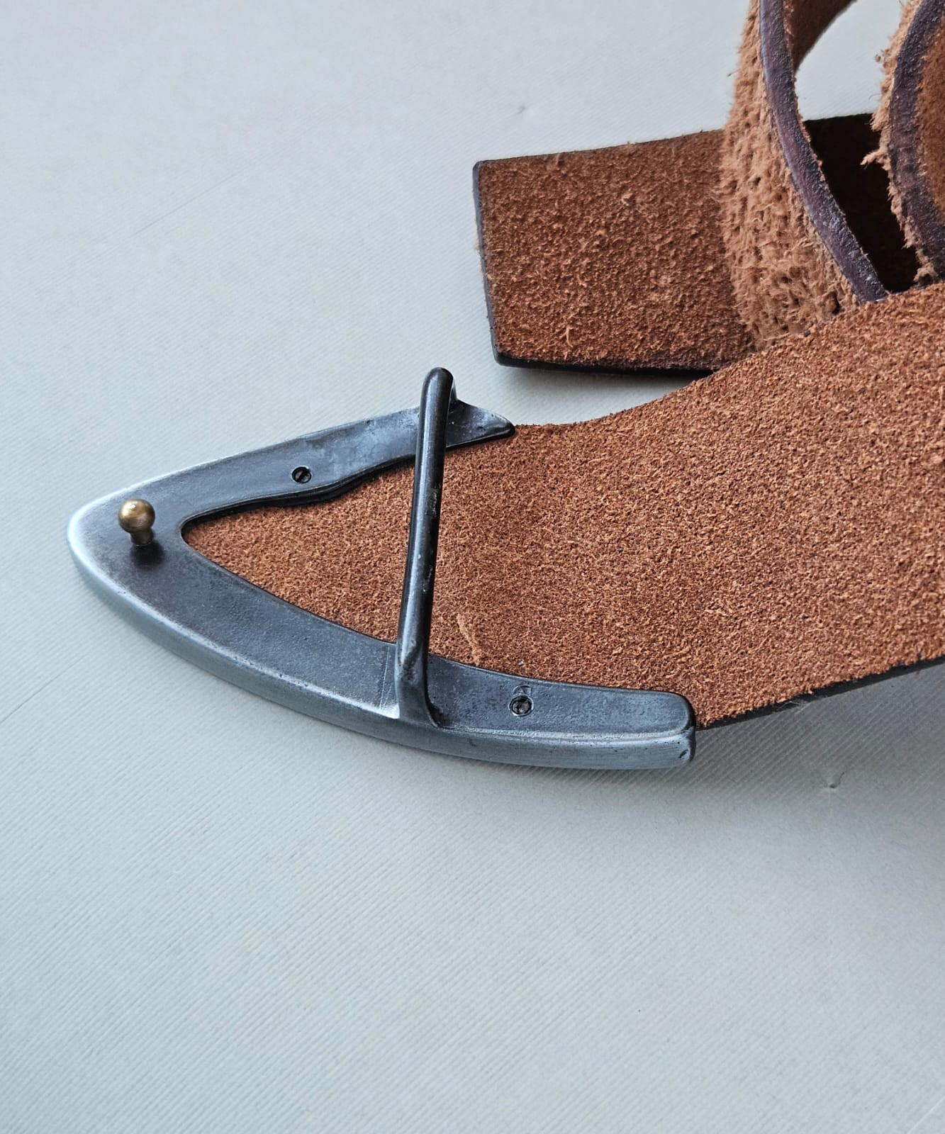 Armani Jeans Casual Belt Mens Sz 37&Prime;-41&Prime; Rough Distressed Leather 1.7&Prime; Brown