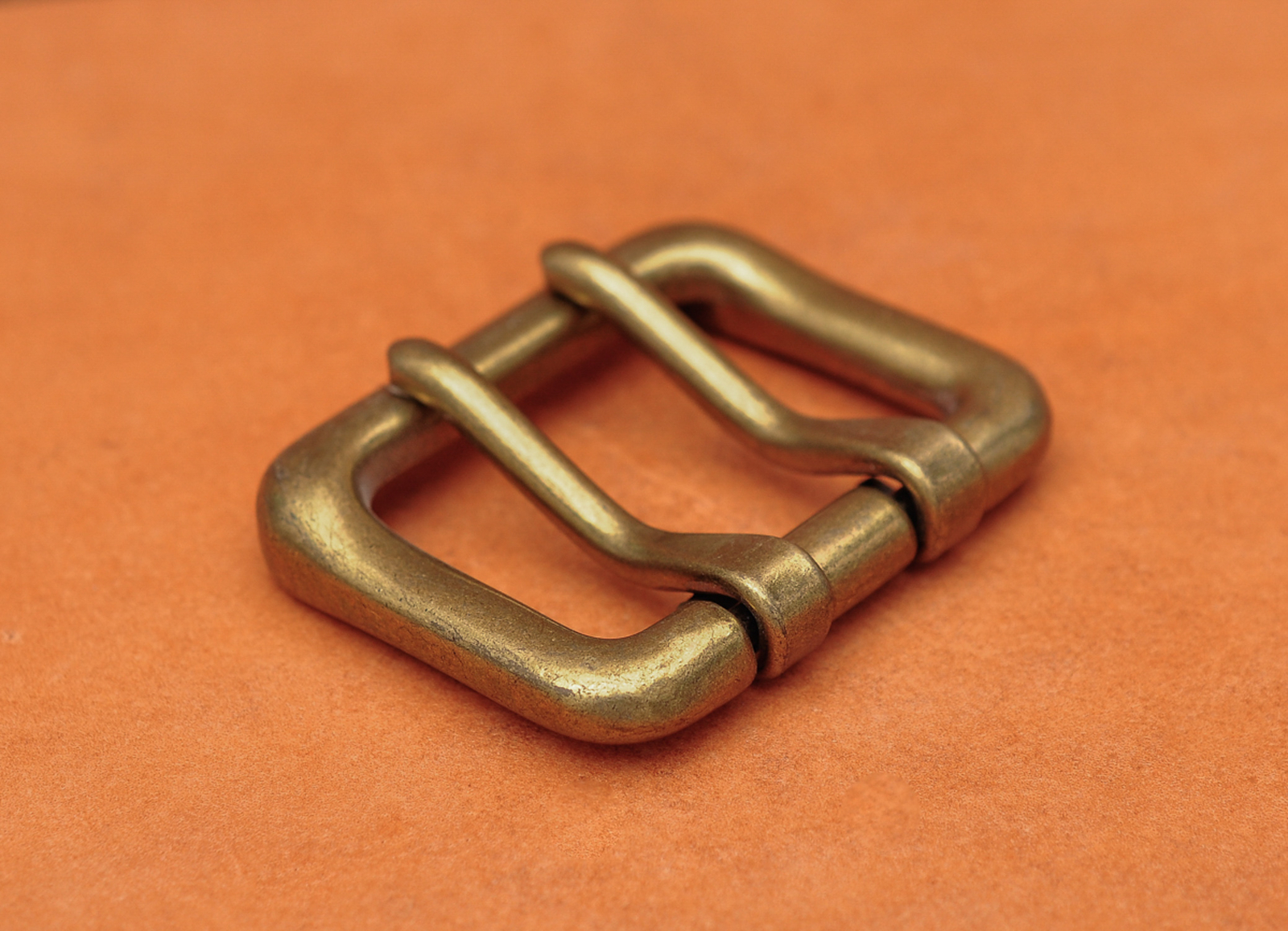 Men Retro Brass Double Tongue Pin Prong DIY Metal Belt Buckle Fits 40MM Straps
